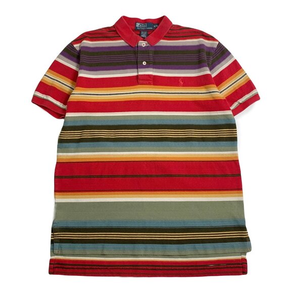 Vintage Polo Ralph Lauren Striped Polo Shirt M - Picture 1 of 4